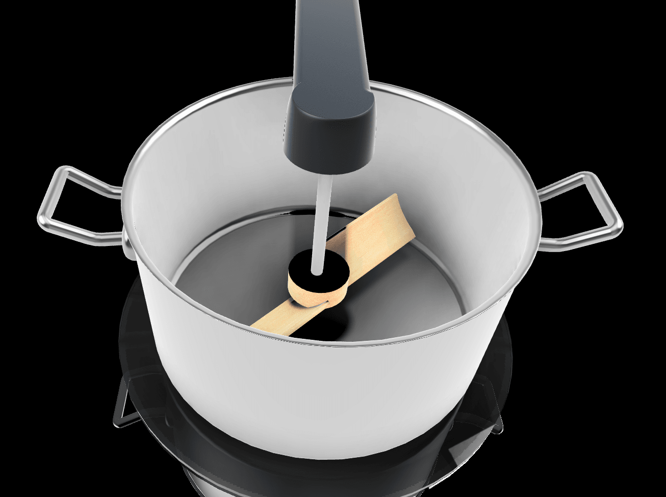 Cooking Control - RGB camera tracks texture and bubbling, guiding stir timing and speed.